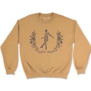 Taylor Swift Folklore The Still On That Tightrope Pullover‎ Sweatshirt in Gold